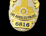 LAPD Detective Los Angeles Police Badge Solid Copper Replica Movie Props With Number 6816