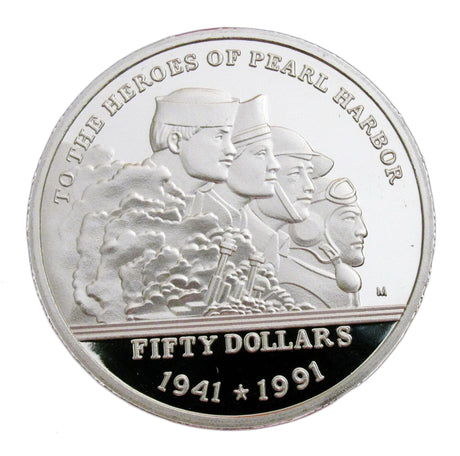 Heroes of Pearl Harbor 50th Anniversary (1941-1991) Silver Commemorative Coin