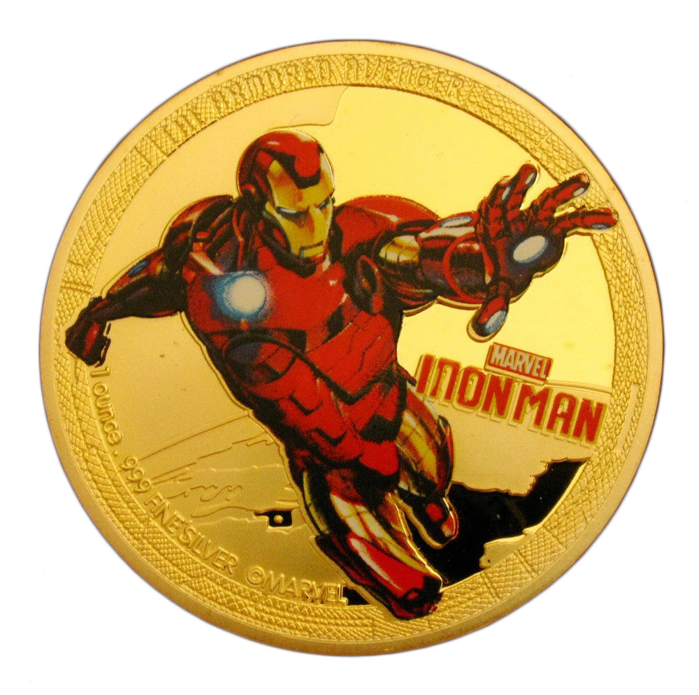 3 Pieces The Avengers Superhero Thor Iron Man Hulk Comics Gold Coins
