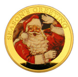 Santa Claus Merry Christmas Gift Colored Commemorative Coins