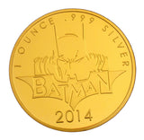 Batman Superhero Comic Colored 24K Gold & Silver Plated Coins