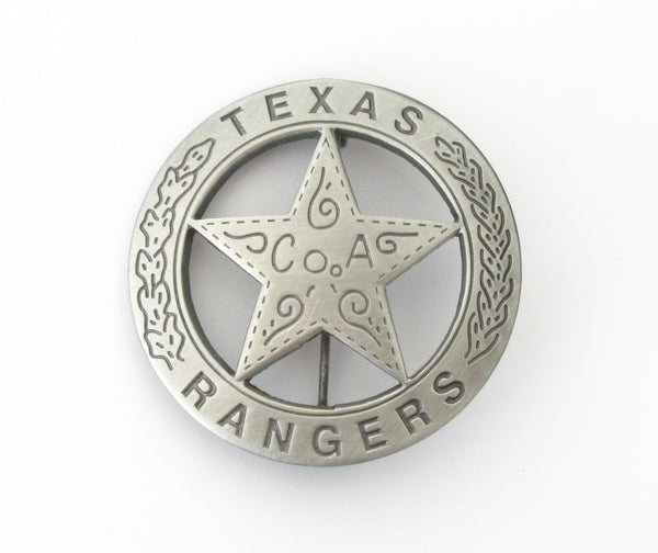 Texas Rangers Silver Badge / Shield - Quality Metal Reproduction