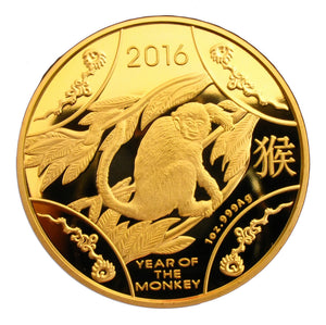 2016 Year Of the Monkey Australia Lunar Zodiac 24K Gold Plated Coin Collectable