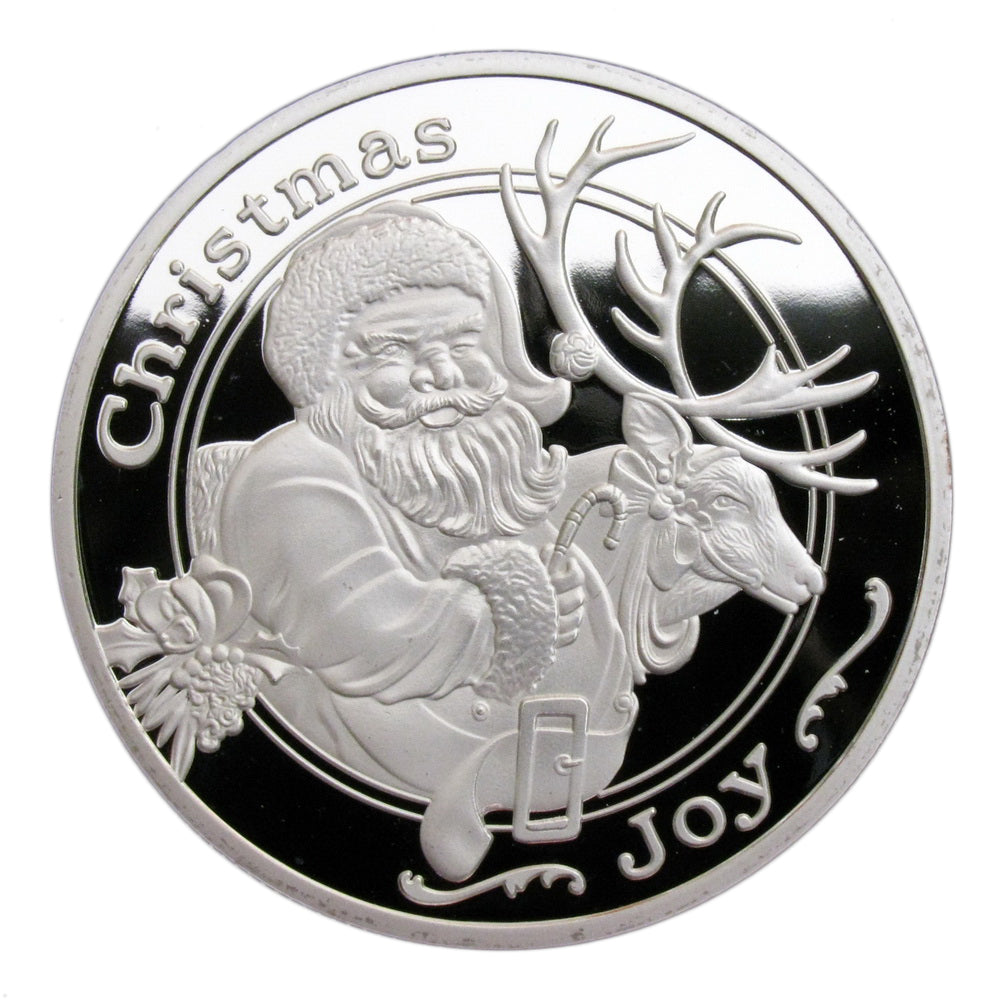 Santa Claus Reindeer Little Angel Merry Xmas Wish Gift Silver Coin