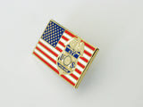 US American Flag Police Badge Brooch Pin