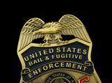 US Bail Enforcement & Fugitive Recovery Agent Badge Solid Copper Replica Movie Props
