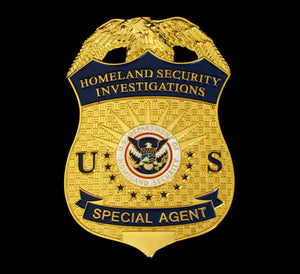 US HSI Homeland Security Investigations Special Agent Badge Solid Copper Replica Movie Props