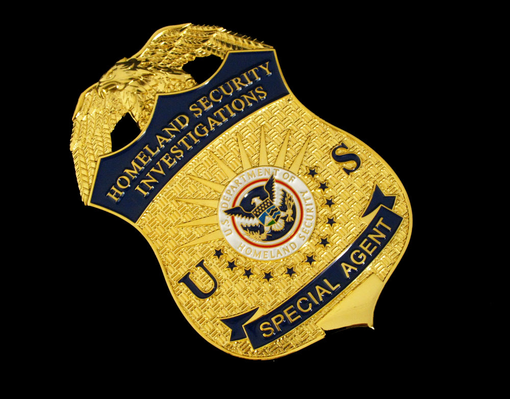 US HSI Homeland Security Investigations Special Agent Badge Solid Copp