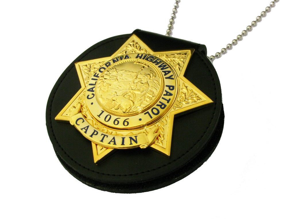US California Highway Patrol CHP Captain Badge Replica Movie Props With Number 1066