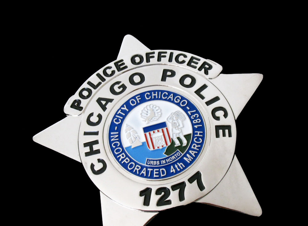 Chicago Police Officer Police Badge Solid Copper Replica Movie Props With Number 1277