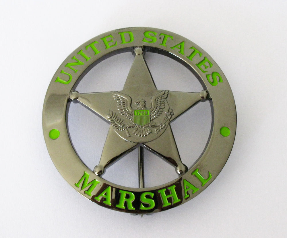 Usms US Marshals Service DUSM Badge Black Chrome Version Replica Movie Props Badge