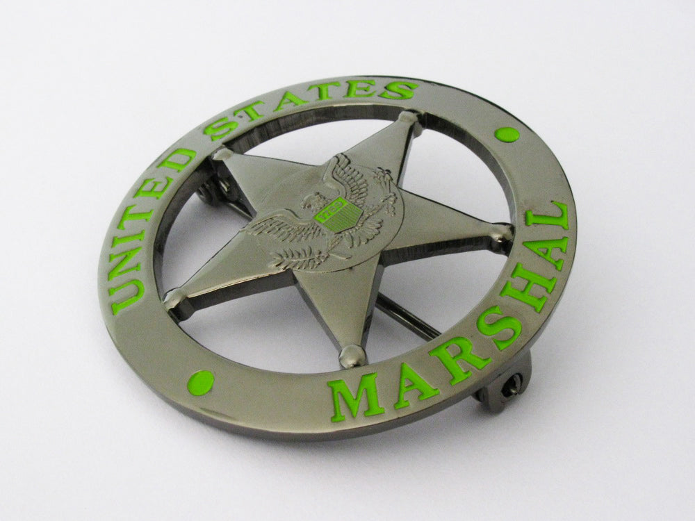 USMS US Marshals Service DUSM Badge Black Chrome Version Replica