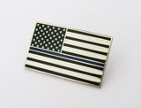 US American Flag Police Badge Brooch Pin