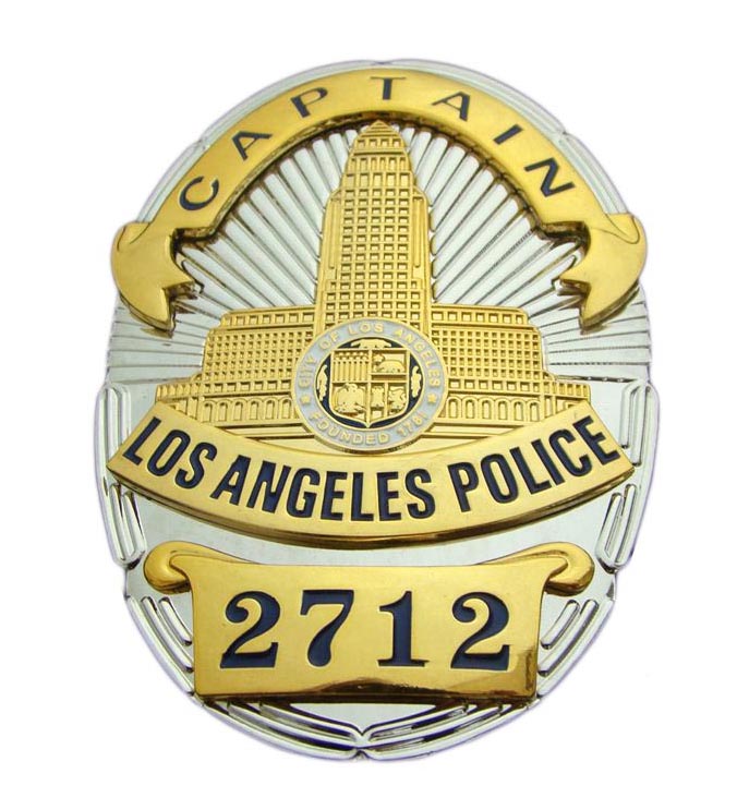LAPD Los Angeles Captain Police Badge Replica Movie Props No. 806