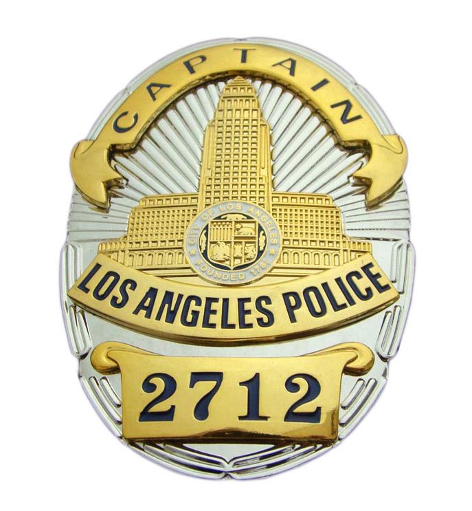 LAPD Los Angeles Captain Police Badge Replica Movie Props No. 806/2526/2712