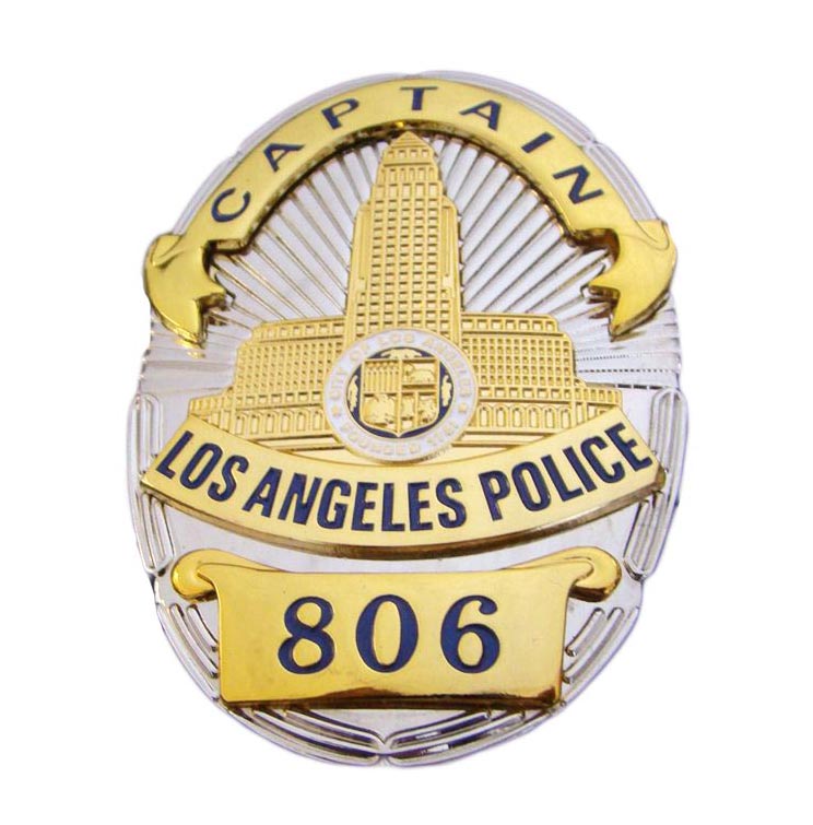 LAPD Los Angeles Captain Police Badge Replica Movie Props No. 806/2526/2712  - No.806