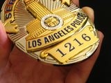 LAPD Los Angeles Police Sergeant Badge Solid Copper Replica Movie Props With Number 1216