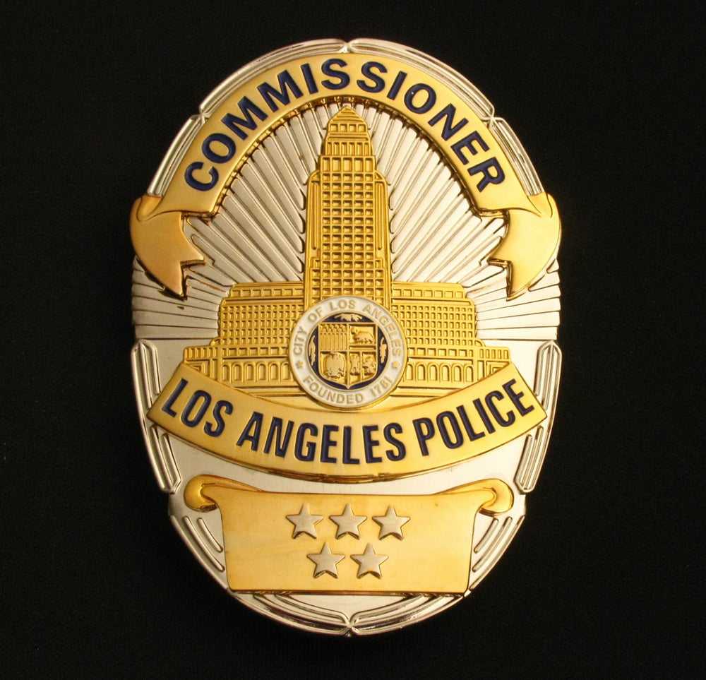 LAPD Los Angeles Police Commissioner Badge Solid Copper Replica
