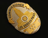 LAPD Los Angeles Police Commissioner Badge Solid Copper Replica Movie Props With Five Stars