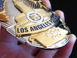 LAPD Los Angeles Police Commissioner Badge Solid Copper Replica Movie Props With Five Stars