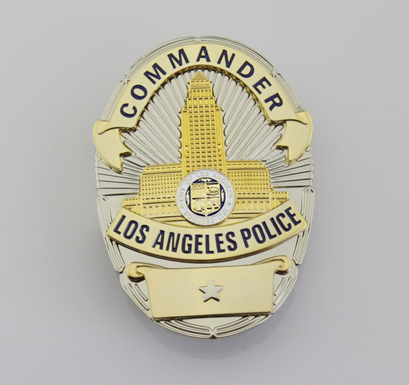 LAPD Los Angeles Police Commander Badge Solid Copper Replica Movie Props With One Star