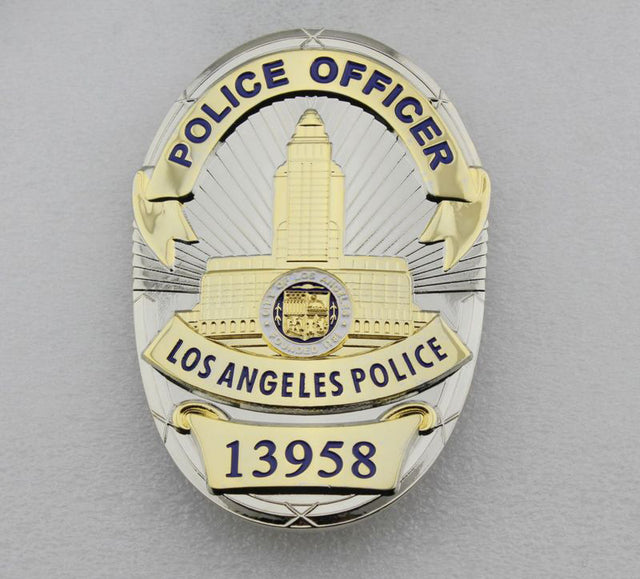 LAPD Los Angeles Police Officer Badge Replica Movie Props With Number ...