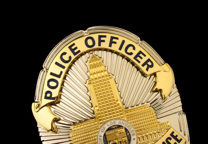 LAPD Los Angeles Police Officer Badge Solid Copper Replica Movie