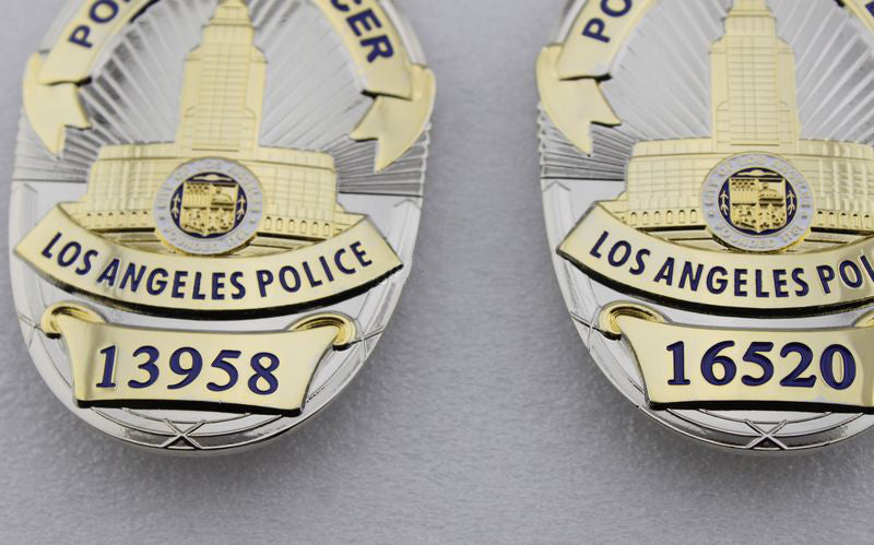 LAPD Los Angeles Police Officer Badge Replica Movie Props With Number 13958 16520