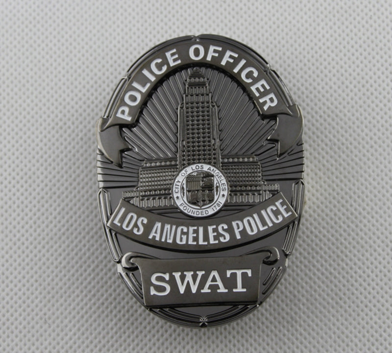 LAPD Los Angeles Police SWAT Badge Solid Copper Replica Movie Props