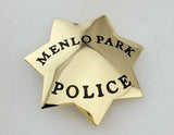 Menlo Park Police Badge Solid Copper Replica Movie Props