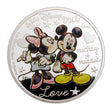 Mickey+Minnie True Love's Kiss Cartoon Colored Silver Coin
