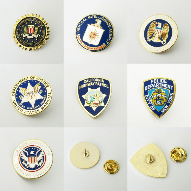 US Federal Police Badge Brooch Lapel Pin Mini Version (7 Styles Option ...