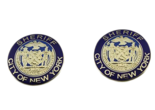 A Pair of NYPD New York City Sheriff Collar Lapel Pins