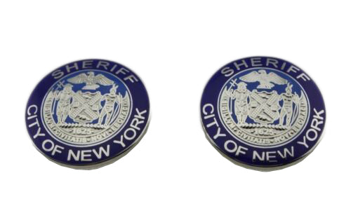 A Pair of NYPD New York City Sheriff Silver Collar Insignia Lapel