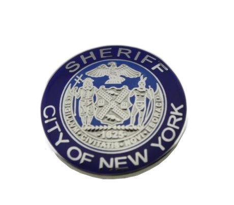 A Pair of NYPD New York City Sheriff Silver Collar Insignia Lapel Pins
