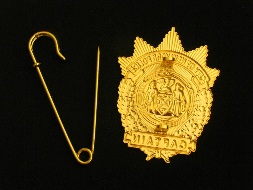 NYPD New York Police Captain Badge Solid Copper Replica Movie Props
