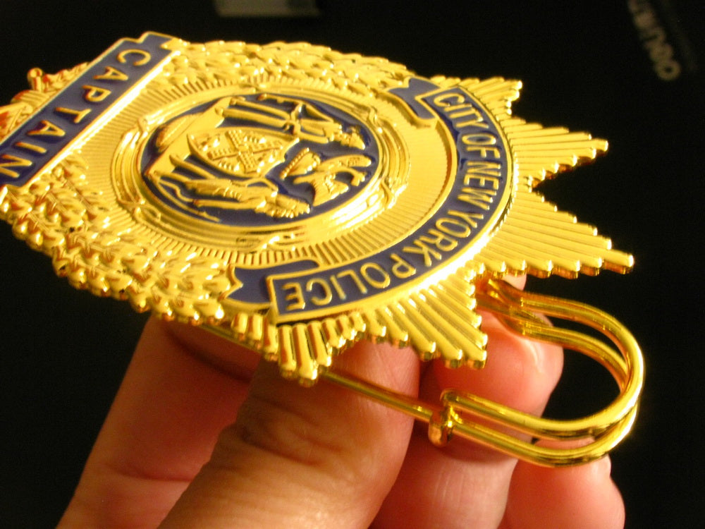 NYPD New York Police Captain Badge Solid Copper Replica Movie Props