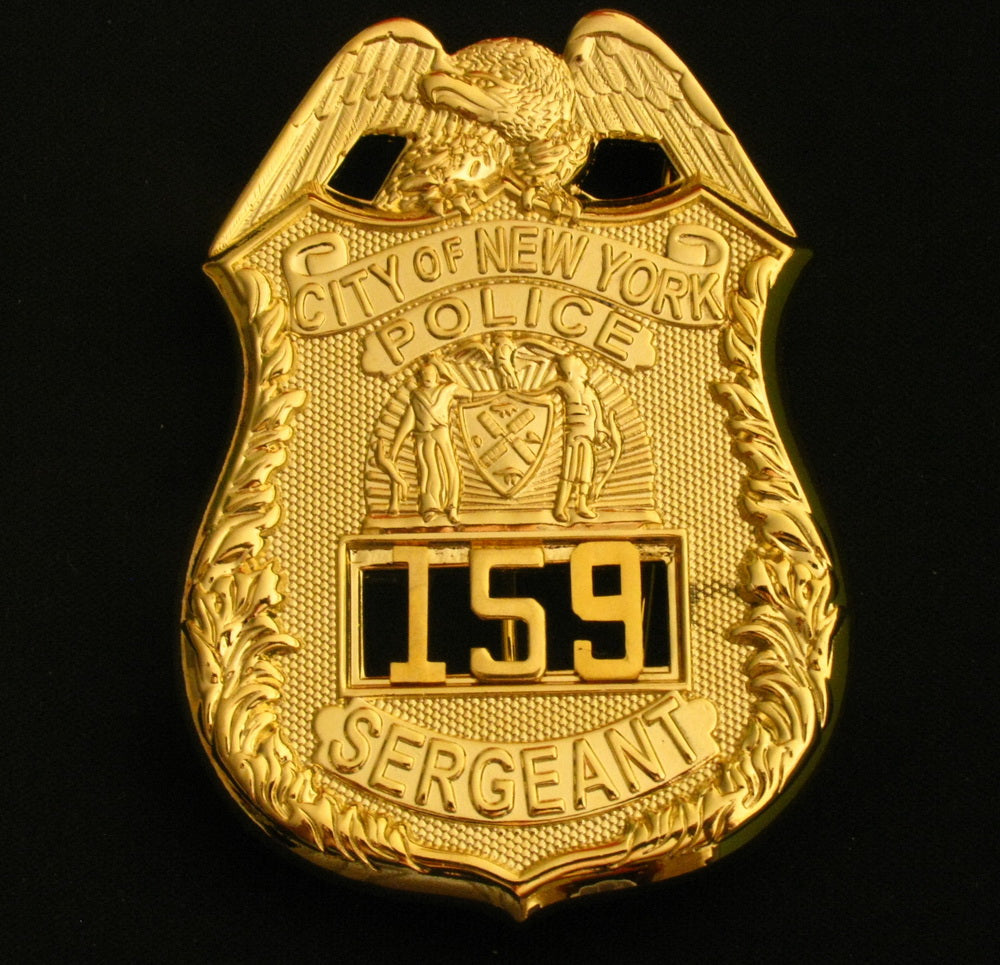 Badge de capitaine de la Police de New York, réplique en cuivre