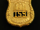 NYPD New York Police Sergeant Badge Solid Copper Replica Movie Props With Number 159