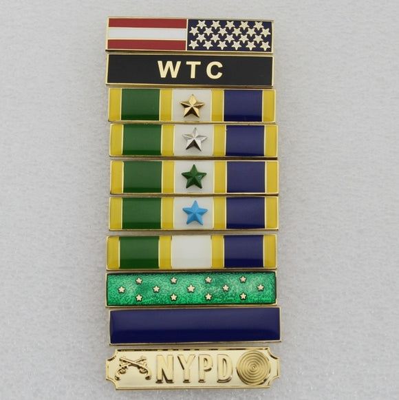 10 Pieces NYPD Honor Citation Bars Badge Replica Movie Props Set