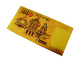 6 Pieces of Singapore Dollar Gold Foil Prop Money Novelty Notes Banknotes Set