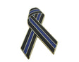 Thin Blue / Red Line Ribbon Metal Lapel Pin