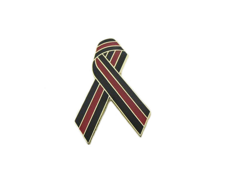 Thin Blue / Red Line Ribbon Metal Lapel Pin