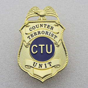 US CTU Counter Terrorist Unit Badge Solid Copper Replica Movie Props