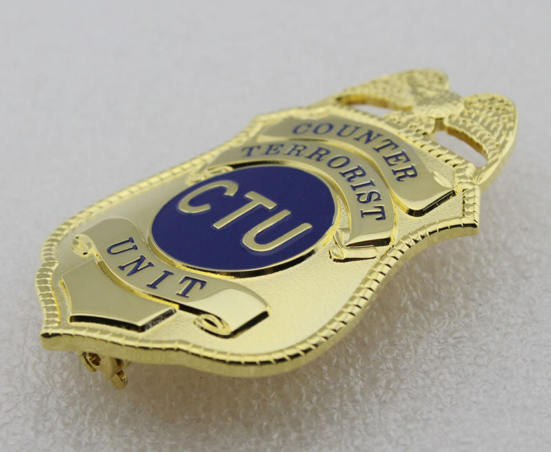 US CTU Counter Terrorist Unit Badge Solid Copper Replica Movie Props