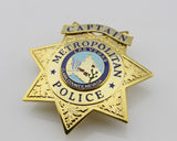 US Casino Las Vegas Captain Metropolitan Police Badge Solid Copper Replica Movie Props
