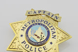 US Casino Las Vegas Captain Metropolitan Police Badge Solid Copper Replica Movie Props