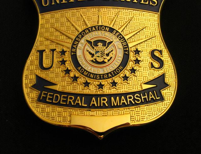 Us Dhs Tsa Federal Air Marshal Badge Solid Copper Replica Movie Props 