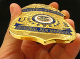 US DHS TSA Federal Air Marshal Badge Solid Copper Replica Movie Props