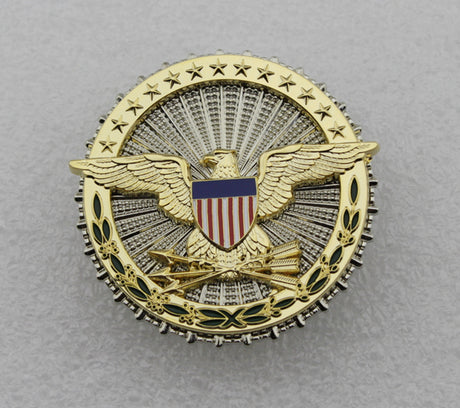 US DOD Department of Defense Eagle Badge Solid Copper Brooch Replica Movie Props